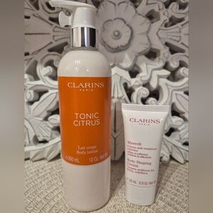 Clarins Tonic Citrus & Body Shaping Cream Duo - White & Orange